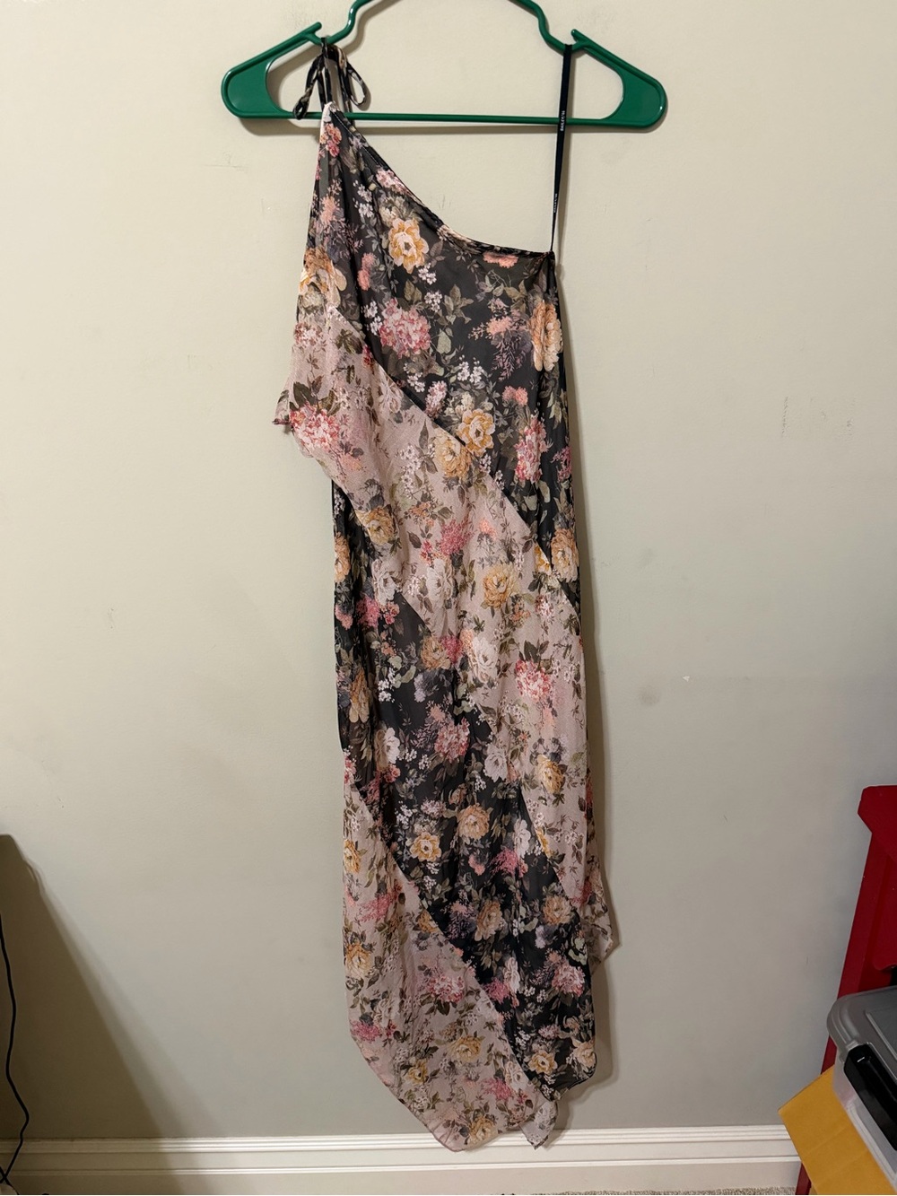 Bailey/44 one-Shoulder Floral Maxi Dress cottagecore medium petite boho prairie